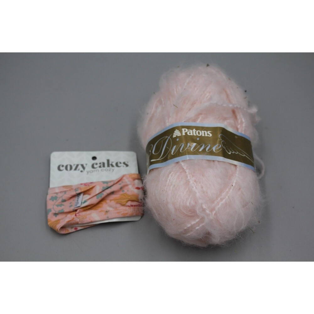 Patons Divine Mohair Chantilly Rose Pink Yarn #06406 Bulky 100g NEW w/Cozy Cakes